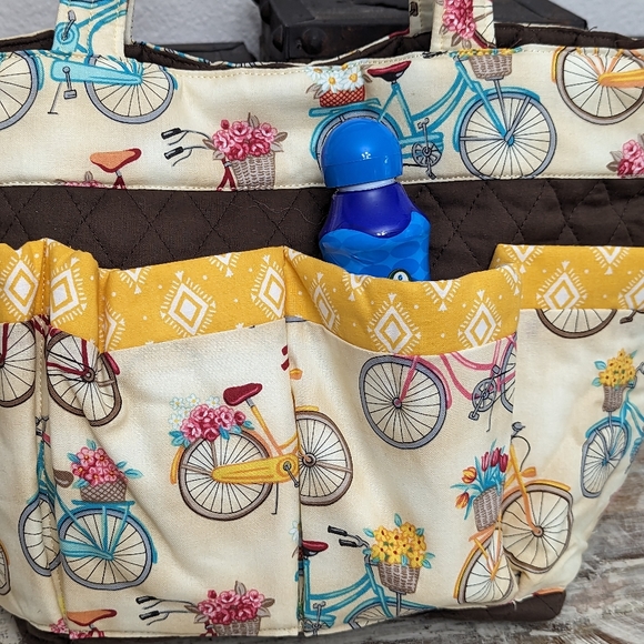 Hand Crafted Bicycle Print Bingo/Tote Bag 100% Cotton - Picture 5 of 6